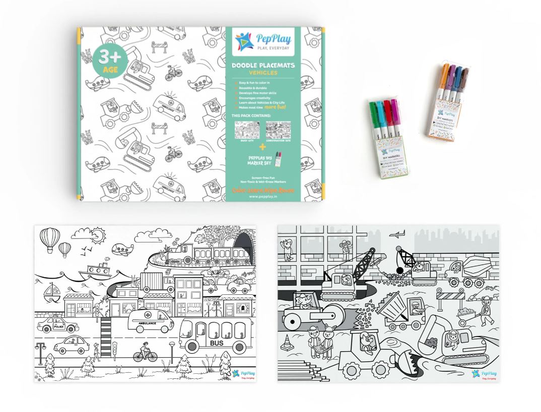 Colorable placemats set of two