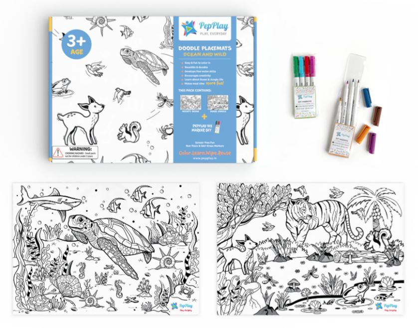 themed colouring placemats