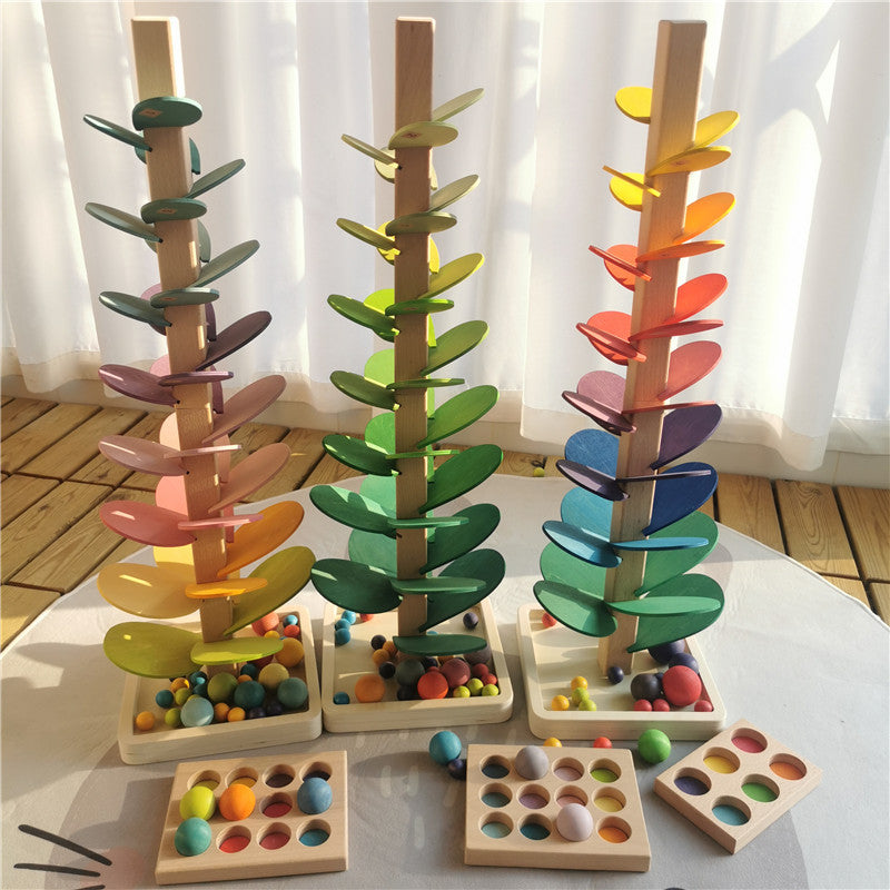 wooden marble run