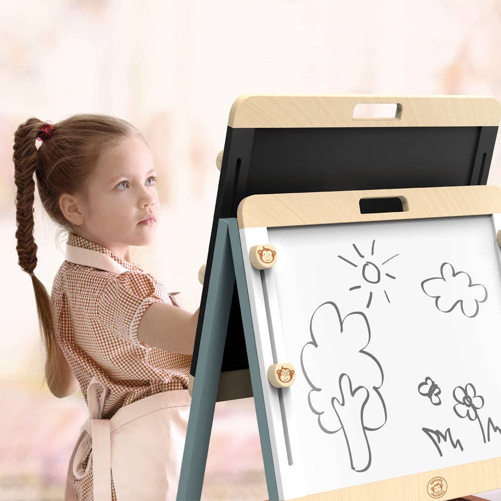 Adjustable Easel  - Blackboard and Whiteboard