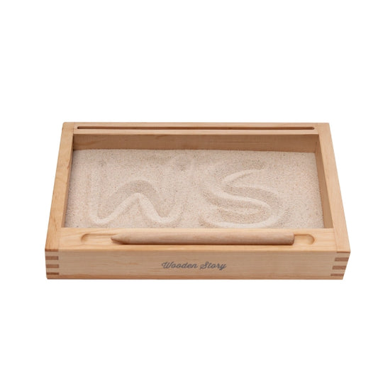 wooden montessori sand tray