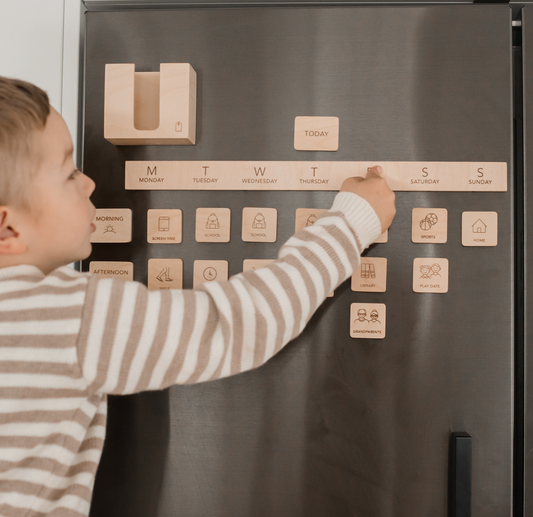 wooden weekly and daily planner for kids