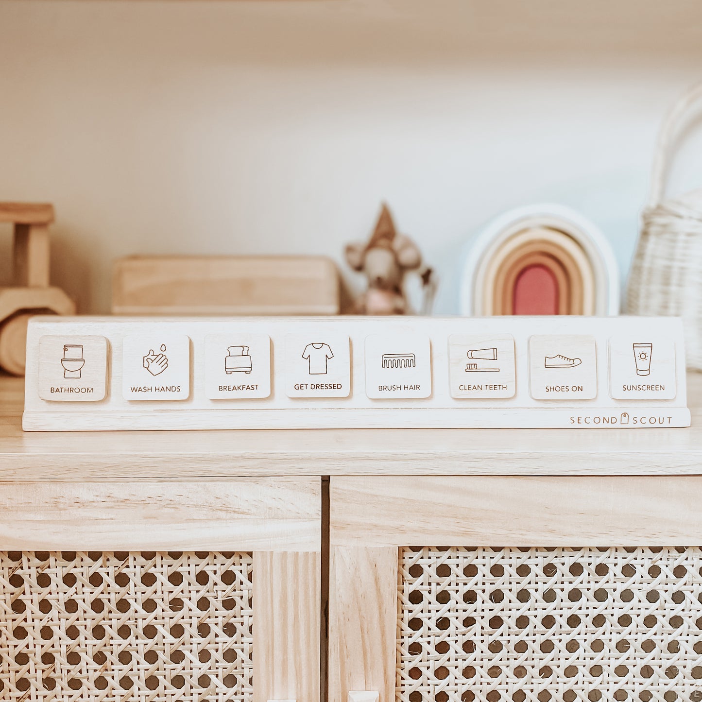 wooden daily planner for kids