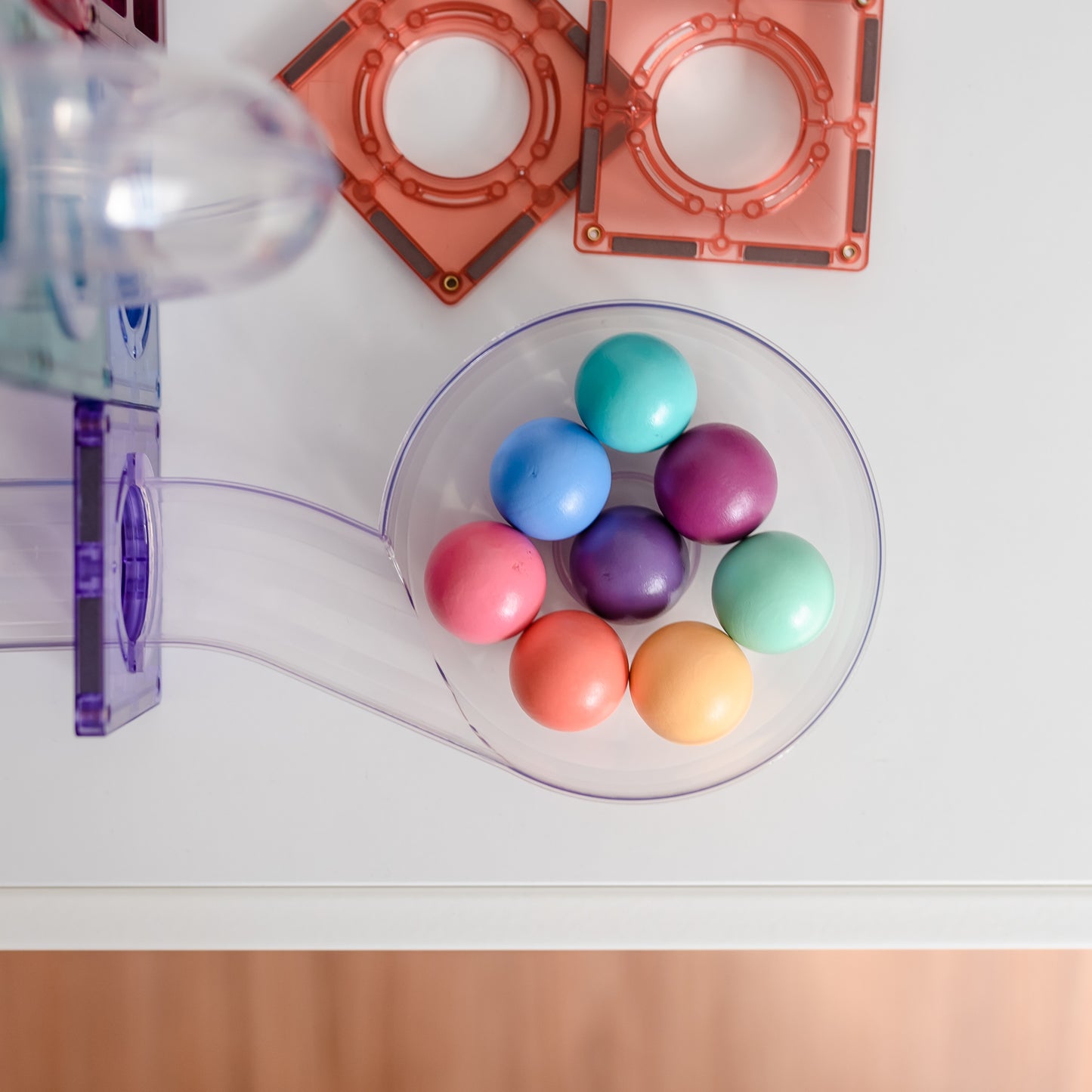 Magnetic Tiles - 106 Piece Pastel Ball Run Pack
