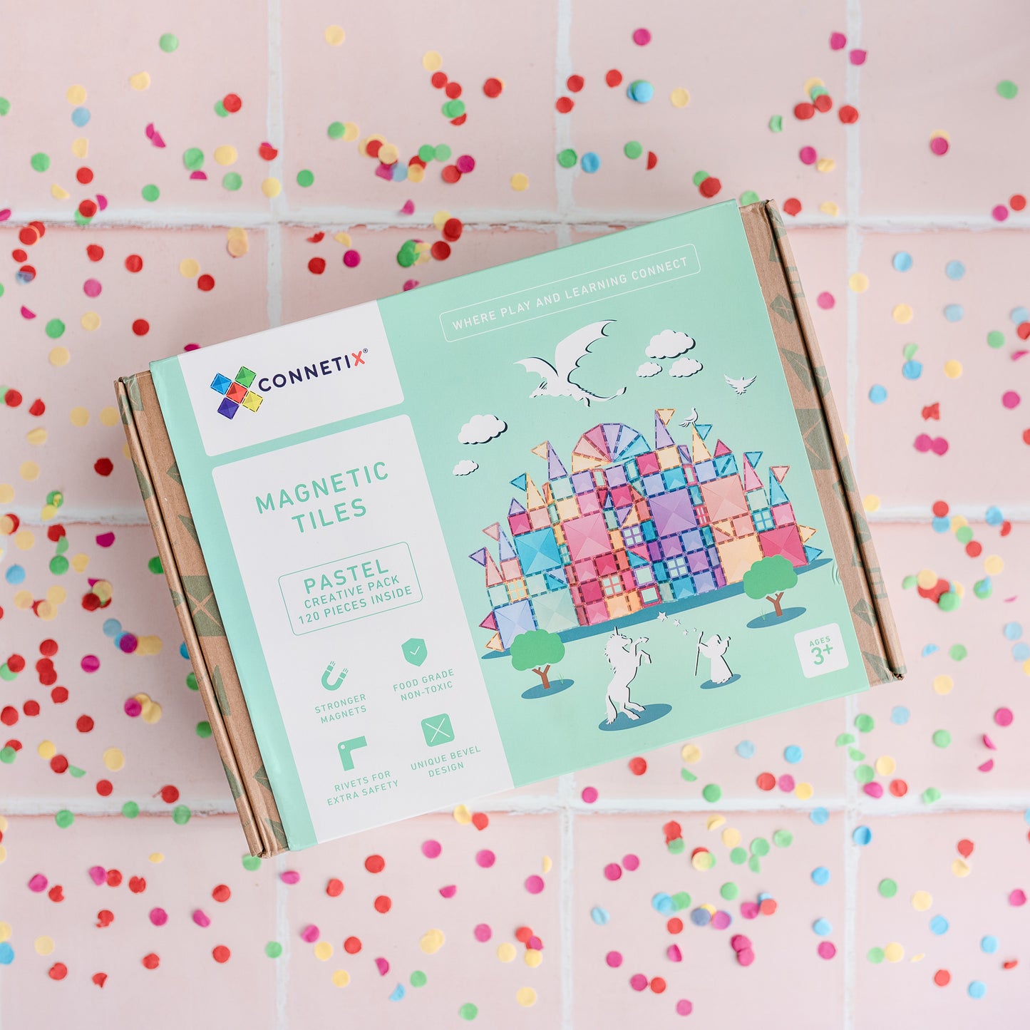 Magnetic Tiles - 120 Piece Pastel Creative Pack