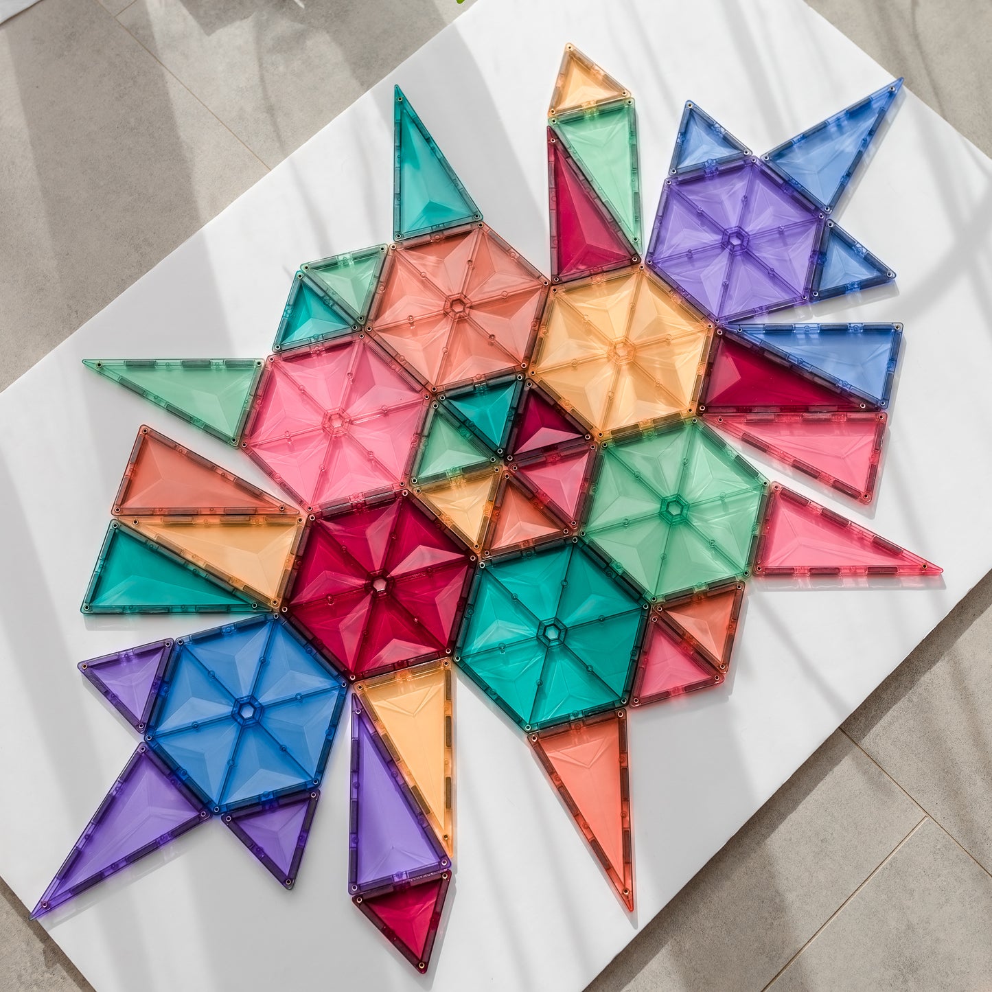 Magnetic Tiles - 40 piece Pastel Geometry Pack
