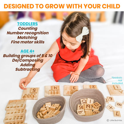 Counting Pegs Math Toy Set & Ten Frame Addition Flashcards