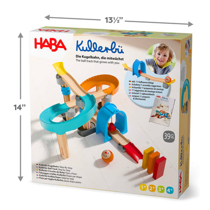 HABA Kullerbu toy packaging with dimensions and product details