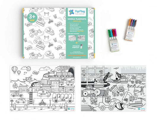 Reusable Coloring Placemats - Set of 2