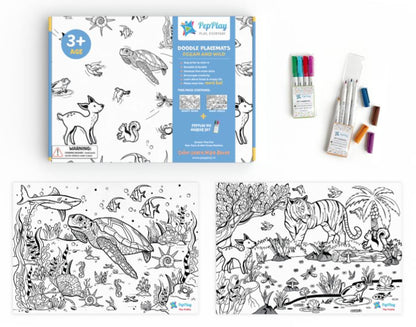 Reusable Coloring Placemats - Set of 2