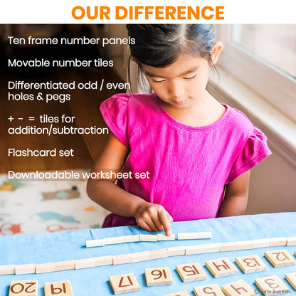 Counting Pegs Math Toy Set & Ten Frame Addition Flashcards