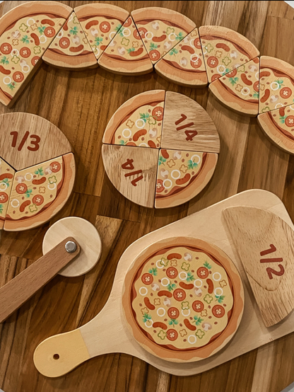 fraction pizza puzzle for kids